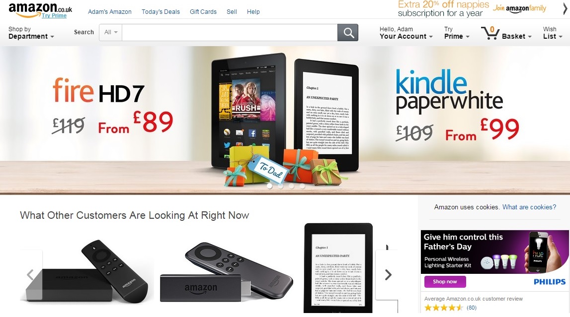 Amazon ecommerce web design