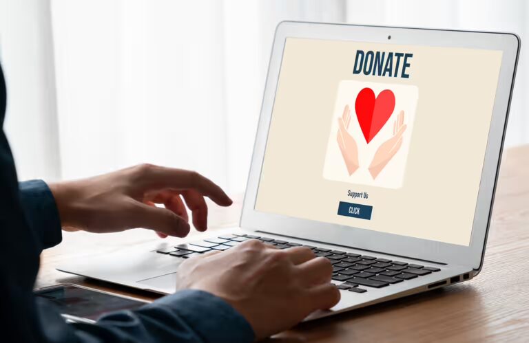 Online donation platform for charity website